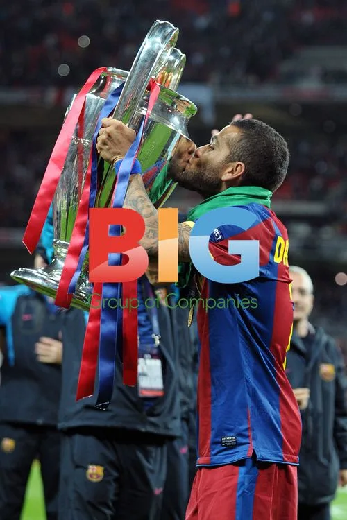 Daniel Alves Celebrating UEFA Champions League Win