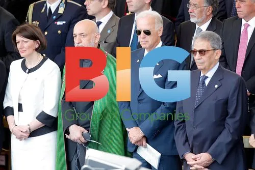 Atifete Jahjaga, Hamid Karzai, Joseph Biden and Amr Moussa at Rome parade