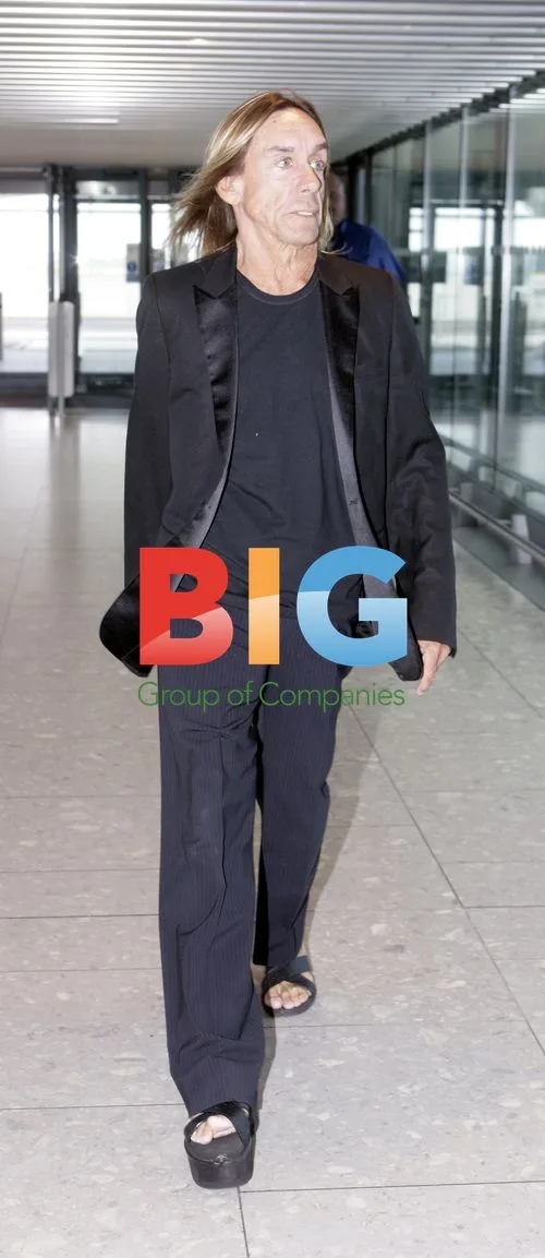 Iggy Pop departing Heathrow