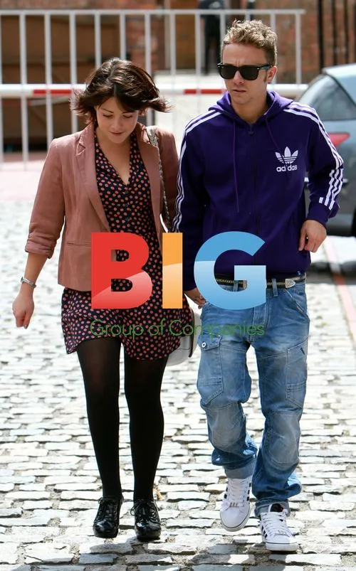 Jack P. Shepherd and Lauren Shippey on Coronation Street set