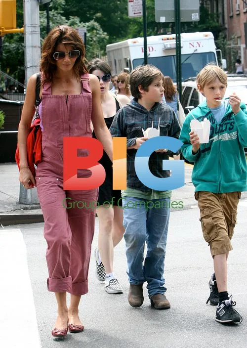 Helena Christensen and son Mingus in NYC