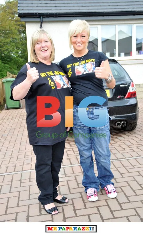 Jai McDowell with family at STV studios