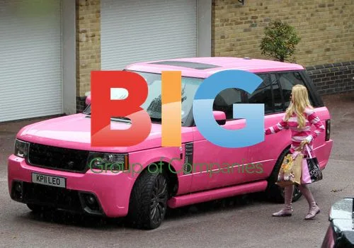 Katie Price and Boyfriend in Pink Range Rover