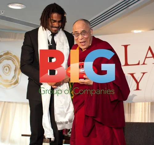Collingwood Player with Dalai Lama