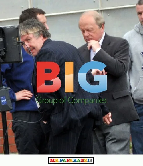 Actor Gregor Fisher and journalist John Sergeant film 'Rab C Nesbitt'