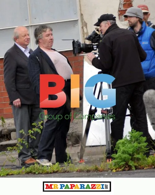 Gregor Fisher and John Sergeant filming 'Rab C Nesbitt'