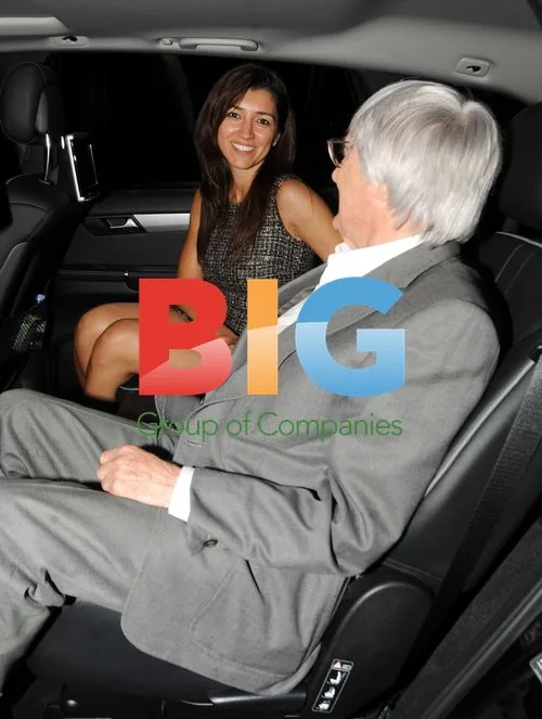 Bernie Ecclestone Leaves Restaurant with Girlfriend