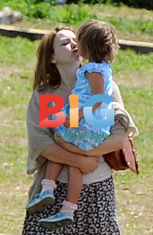Charlotte Church and family at Hay Festival