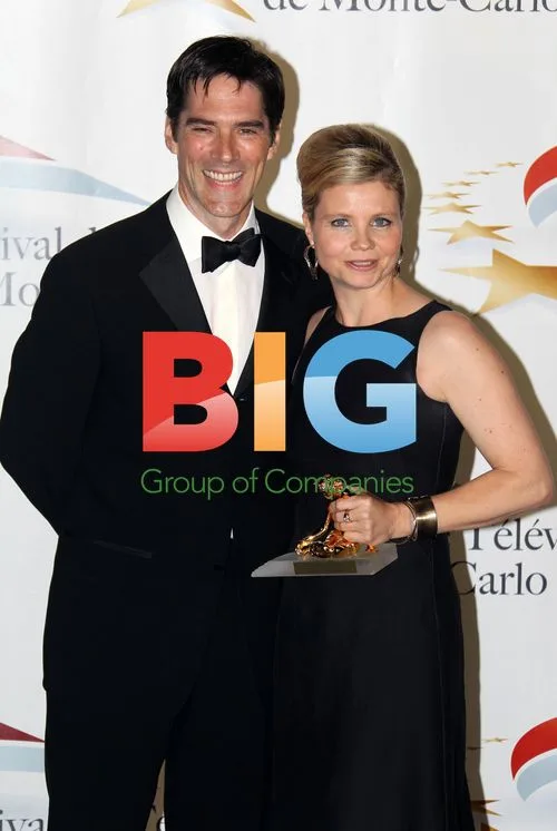 Annette Frier poses with award at 2011 Monte Carlo TV Festival