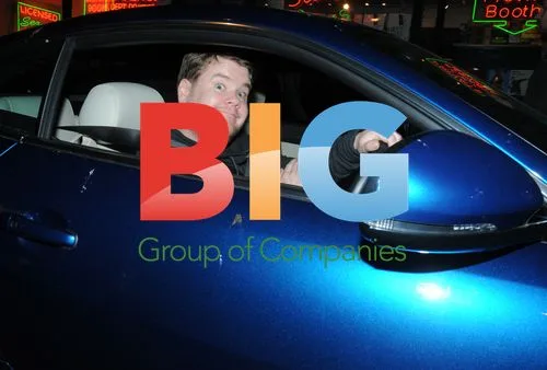 James Corden in Blue Jaguar in Soho