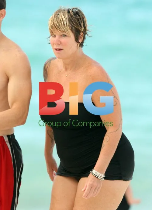 Mia Michaels in Swimsuit at Miami Beach