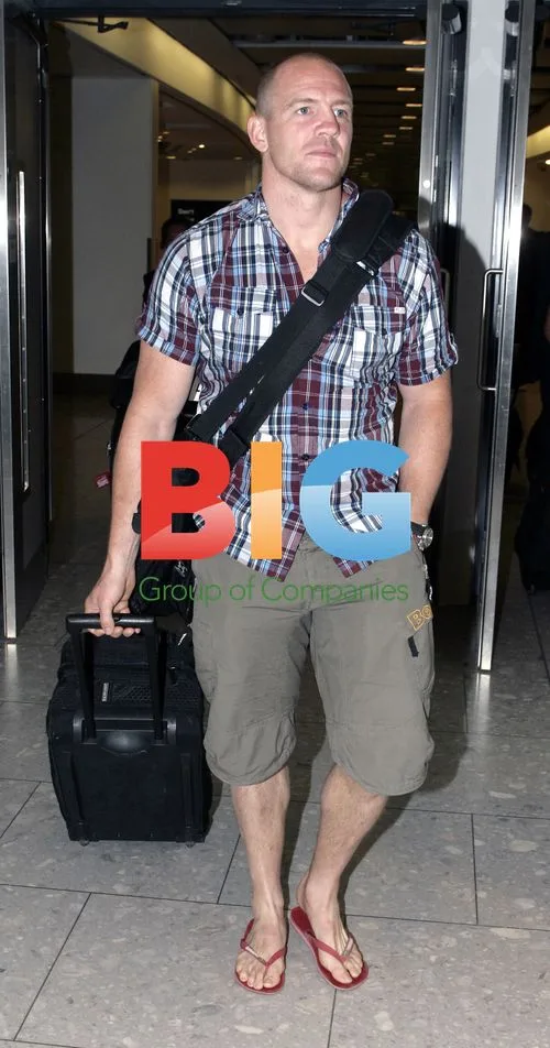 Mike Tindall Arrives at Heathrow