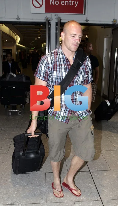 Mike Tindall Arrives at Heathrow