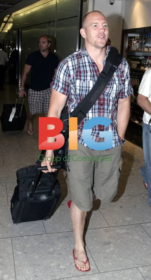 Mike Tindall Arrives at Heathrow