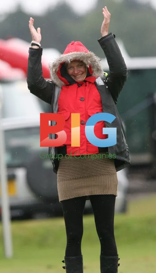 Jodie Kidd watches boyfriend play polo