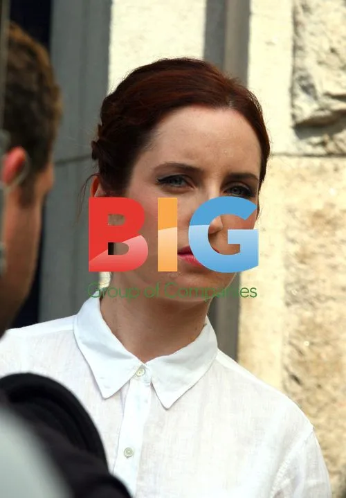 Zoe Lister Jones on set of 'Lola Versus'