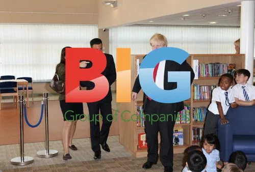 Peter Andre and Boris Johnson at Botwell Library