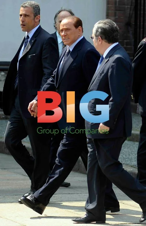 Berlusconi Arrives at Funeral