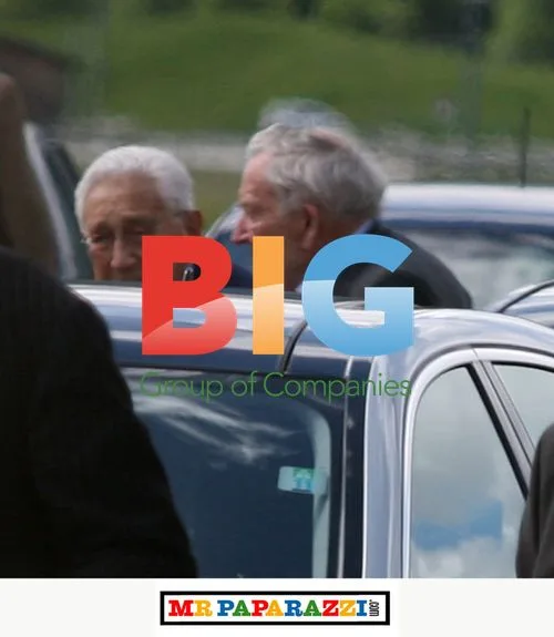 Kissinger and Rockefeller at Bilderberg Meeting