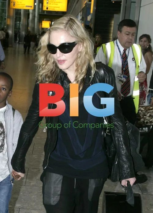 Madonna and son at Heathrow airport