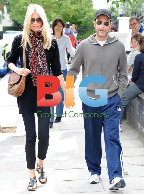 Claudia Schiffer and Matthew Vaughn doing school run