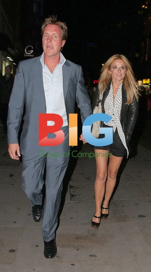 Geri Halliwell and Henry Beckwith Leaving Cafe in Same Suit