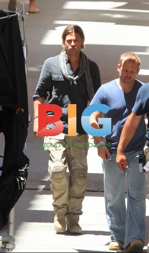 Brad Pitt on the set of World War Z