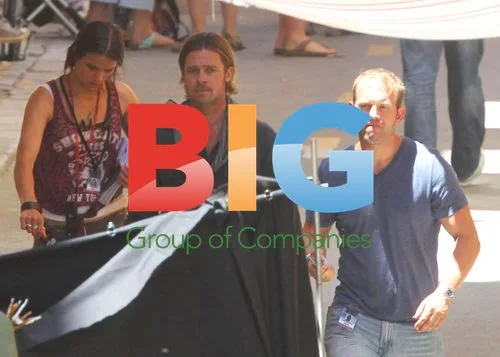 Brad Pitt on the set of World War Z