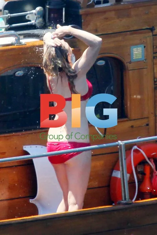 Valeria Bruni relaxing on boat in Taormina