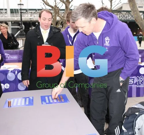 Alexandra Burke and Steve Backley Coin Stacking