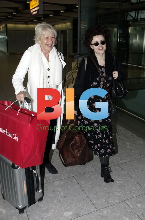 Helen Mirren and Helena Bonham Carter at Heathrow