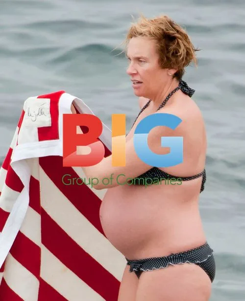 Pregnant Toni Collette Bikini Swim in Sydney