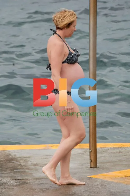 Pregnant Toni Collette on Sydney Swim