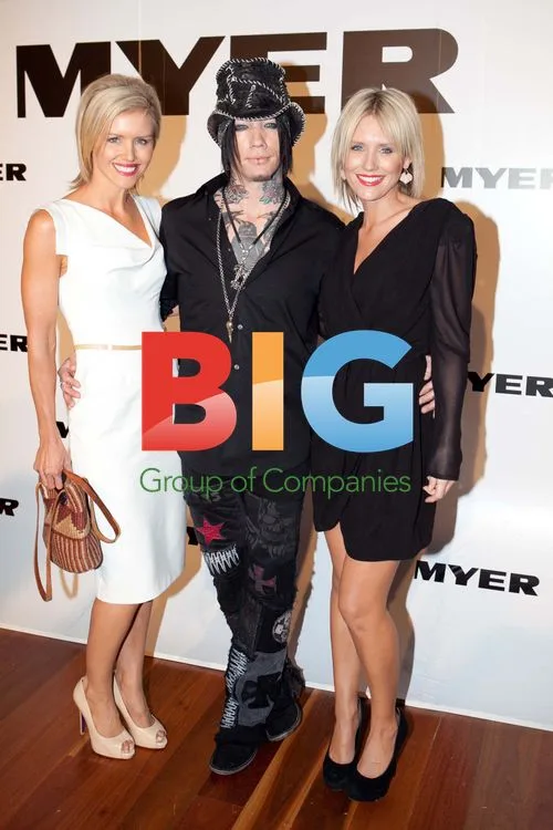 DJ Ashba and Nicky Whelan at 2011 Myer Fashion Launch