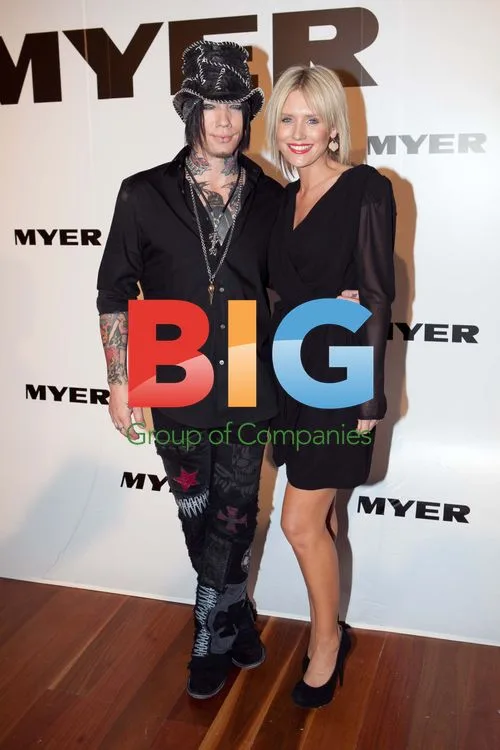 DJ Ashba and Nicky Whelan at 2011 Myer Fashion Launch