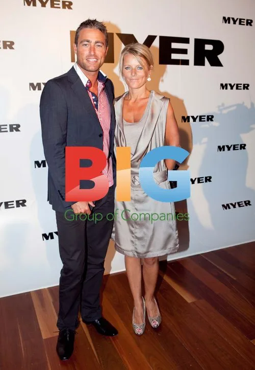 Toby Roberts and Simone Warne at Myer Fashion Launch