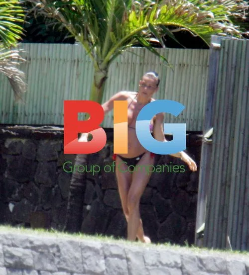 Princess Stéphanie on Mauritius beach