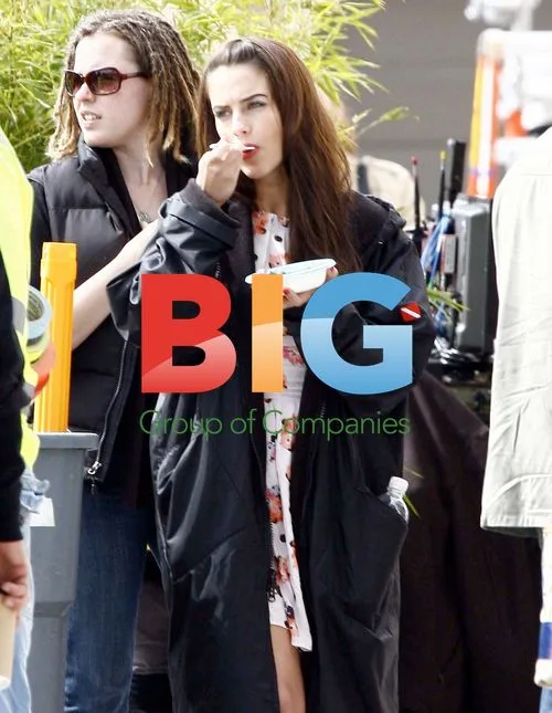 Jessica Lowndes and Jessica Stroup Filming 90210