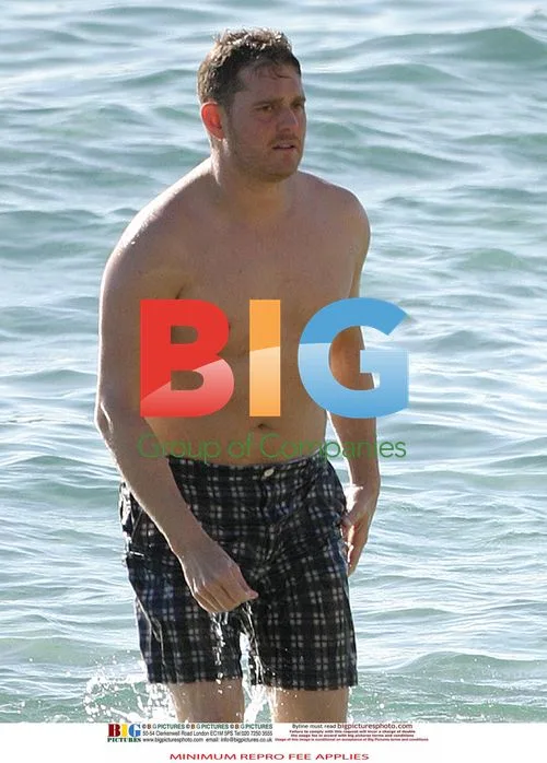 Michael Buble and Fiancee at Beach