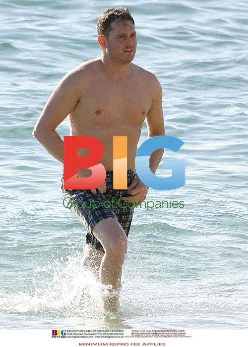 Michael Buble and Fiancee Beach Outing in Perth