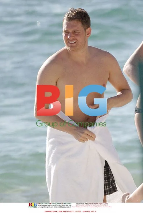 Michael Buble and Fiancee at the Beach