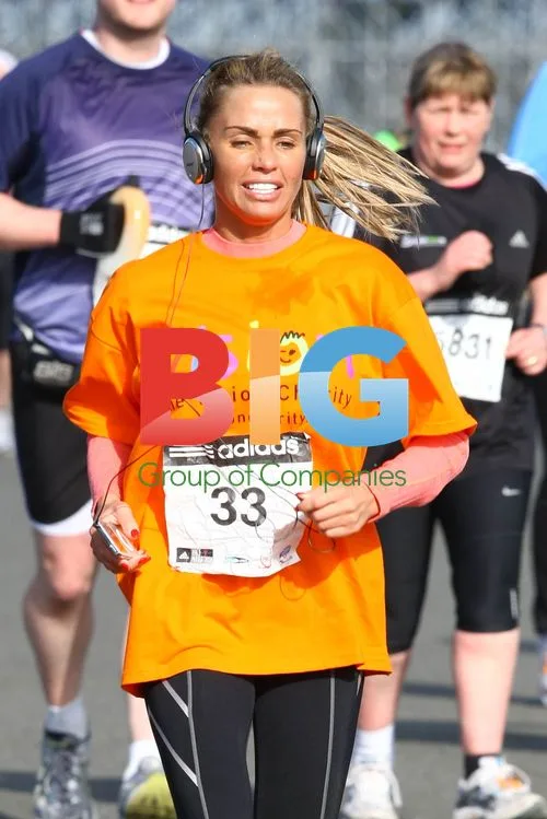 Katie Price runs Silverstone Half Marathon