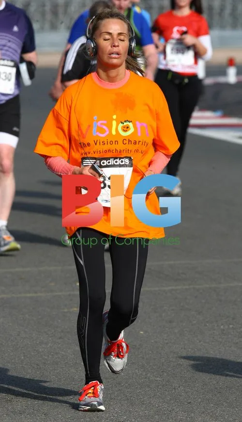 Katie Price runs Silverstone Half Marathon