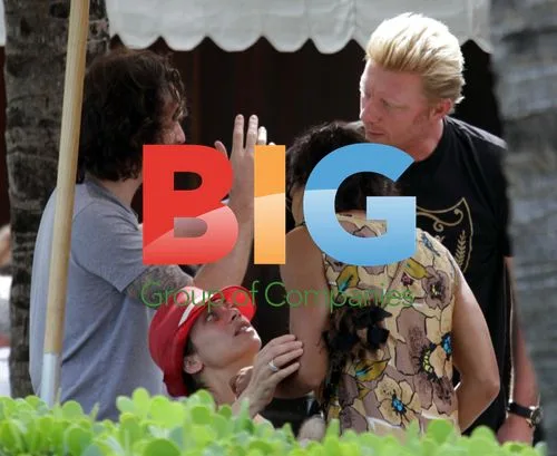 Boris Becker on Beach with Ex-Wife and Fiance
