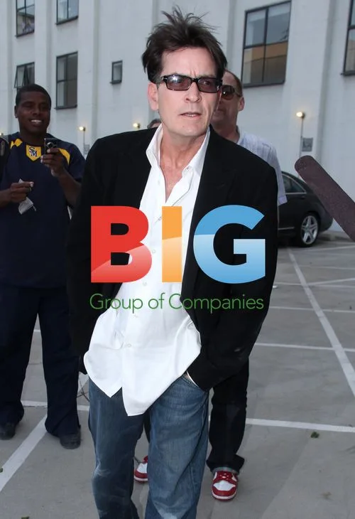 Charlie Sheen and Natalie Kenly at Interview