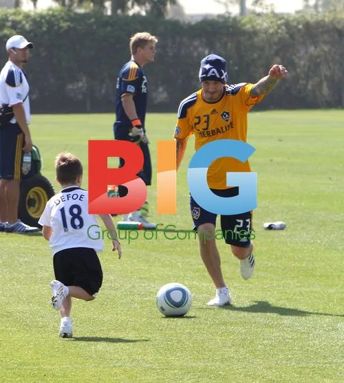 David Beckham at LA Galaxy Training with Sons