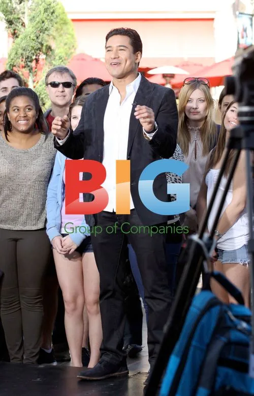 Mario Lopez Filming 'Extra' at The Grove