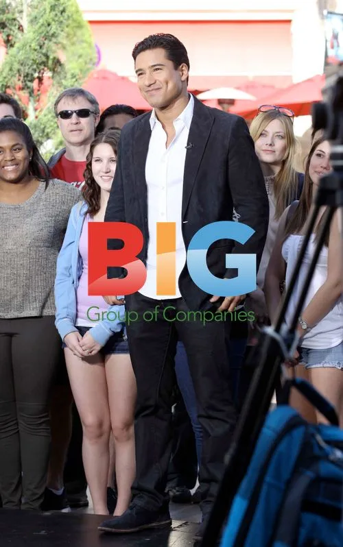 Mario Lopez Filming "Extra" at The Grove