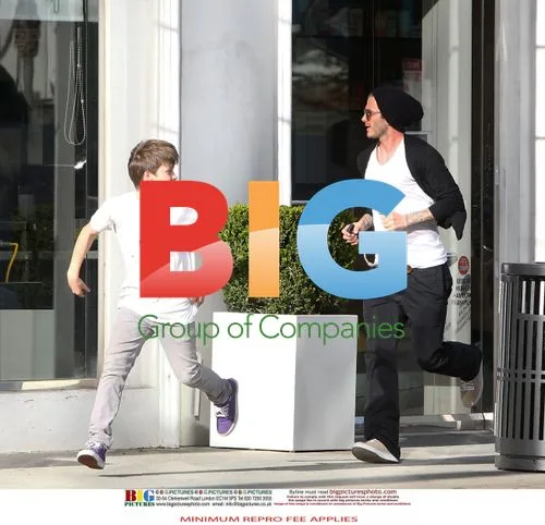 David Beckham and Brooklyn at Saks Fifth Avenue