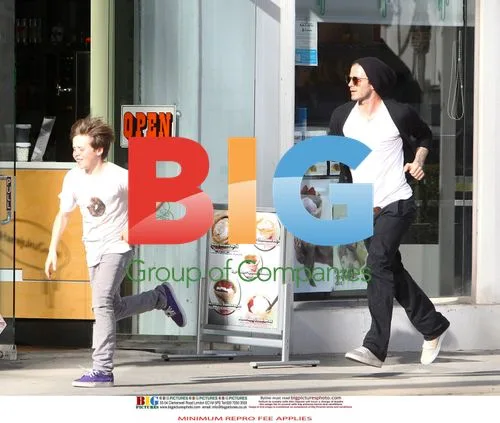 David Beckham and Brooklyn Shopping at Saks
